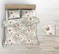 Pościel - Pościel Z Kory 140X200 Beżowa Duże Herbaciane Rysowane Kwiaty - miniaturka - grafika 1