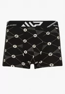 Majtki męskie - Czarne Bawełniane Majtki Bokserki z Ozdobnym Napisem i Szeroką Gumką Velsea - miniaturka - grafika 1