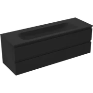 Szafki łazienkowe - Mexen Orio szafka łazienkowa 140 cm z umywalką Vela, 2 szuflady, czarna mat - 91A10-14047-2-BFF71-W23M71 - miniaturka - grafika 1