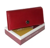 Portfele - Portfel Damski Skórzany Peterson Długi Suwak Wewnątrz Skóra Naturalna Lakierowana PTN 1680144 CZERWONY 18,5 x 10 x 3 [cm] - miniaturka - grafika 1