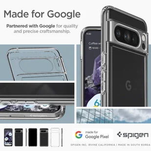 Etui GOOGLE PIXEL 8 PRO Spigen Ultra Hybrid Crystal transparentne - Etui i futerały do telefonów - miniaturka - grafika 15