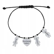 Bransoletki - Bransoletka z Imionami Dzieci Serce Srebro 925 Prezent Biżuteria GRAWER - miniaturka - grafika 1