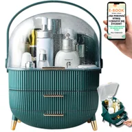 Pudełka i szkatułki - DUŻA KOSMETYCZKA ZIELONA ORGANIZER NA KOSMETYKI KUFEREK PUDEŁKO SZKATUŁKA PREZENT DLA KOBIET + EBOOK-1 - miniaturka - grafika 1