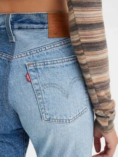LEVI'S SPODNIE JEANSY DAMSKIE 501 R. 24X32 NIEBIESKIE DWA KOLORY DZIURA - Spodnie damskie - miniaturka - grafika 1