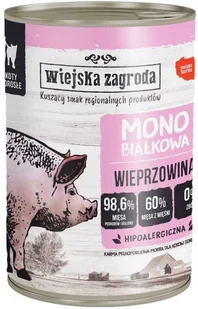 Wiejska Zagroda Monobiałkowa Wieprzowina dla kotów 400g puszka - Mokra karma dla kotów - miniaturka - grafika 2