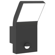 Lampy ogrodowe - vidaXL Zewnętrzny kinkiet LED z czujnikiem, czarny, odlewane aluminium - miniaturka - grafika 1