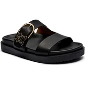 Klapki i japonki damskie - Tommy Hilfiger Skórzane klapki - miniaturka - grafika 1