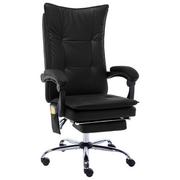 Fotele i krzesła biurowe - shumee Krzesło biurowe z funkcją masażu czarne sztuczna skóra - miniaturka - grafika 1