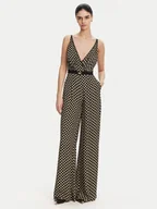 Kombinezony - Elisabetta Franchi Kombinezon TU-035-51E2 Czarny Regular Fit - miniaturka - grafika 1