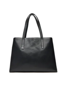 Calvin Klein Torebka Ck Plaque Medium Shopper K60K612782 Czarny - Torebki damskie - miniaturka - grafika 1