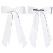 Ozdoby do włosów - SPINKA DO WŁOSÓW kokarda wstążka długa cienka elegancka delikatna - miniaturka - grafika 1