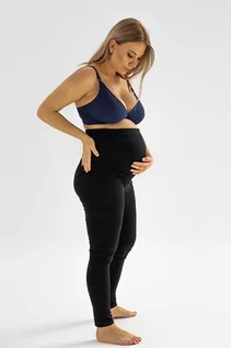 Odzież ciążowa - LEGGINSY ciążowe wysoki pas czarne - grafika 1