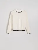 Swetry damskie - Reserved - Sweter z wiskozą - kremowy - miniaturka - grafika 1