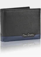 Portfele - Pierre Cardin, Portfel skórzany męski, Tilak37 325, czarny/niebieski, ochrona RFID - miniaturka - grafika 1