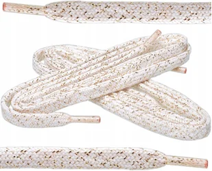 G16-32 BIAŁE ZŁOTE SZNUROWADŁA PŁASKIE BROKATOWE SZNURÓWKI SZEROKIE 100 CM - Akcesoria obuwnicze G16-32 BIAŁE ZŁOTE SZNUROWADŁA PŁASKIE BROKATOWE SZNURÓWKI SZEROKIE 100 CM - Akcesoria obuwnicze - miniaturka - grafika 1