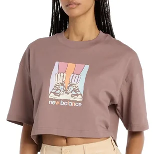 Koszulka damska New Balance WT53904EAS - brązowa - Koszulki sportowe damskie - miniaturka - grafika 1