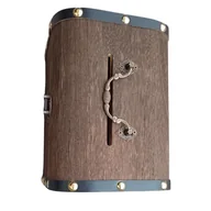 Skarbonki - DUŻA SKRZYNIA SKARBONKA DREWNIANA LOFT RUSTYKALNY 17,5CM DIKOM CIEMNA - miniaturka - grafika 1