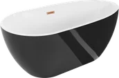 Wanny - Mexen Eos wanna wolnostojąca 170 x 75 cm, biała/czarna, przelew miedź szczotkowana - 52471707575-65 - miniaturka - grafika 1