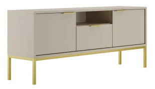 Szafka RTV na złotych nóżkach 135 cm kaszmir S1-G40 - Szafki RTV Szafka RTV na złotych nóżkach 135 cm kaszmir S1-G40 - Szafki RTV - miniaturka - grafika 1