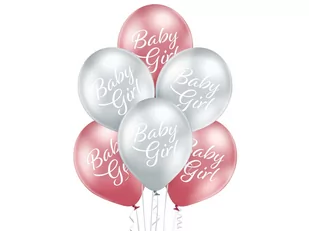 Balony lateksowe Baby Girl Glossy - 30 cm - 6 szt. - Baby shower i roczek - miniaturka - grafika 1