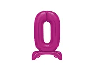 Balony i akcesoria - Balon foliowy stojący cyfra 0 różowym - 76 cm - 1szt. - miniaturka - grafika 1
