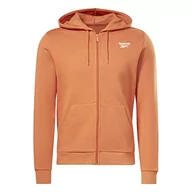 Bluzy męskie - Reebok Męska bluza z kapturem z logo po lewej piersi, Spalony pomarańczowy S23-r, M - miniaturka - grafika 1