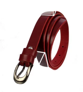 Pasek Damski Skórzany Gładki CezMar (PL) 20 mm Skóra Licowa BORDOWY Wąski - Paski Pasek Damski Skórzany Gładki CezMar (PL) 20 mm Skóra Licowa BORDOWY Wąski - Paski - miniaturka - grafika 1