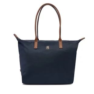 Torebka Tommy Hilfiger Popette Tote AW0AW17711 Granatowy - Torebki damskie - miniaturka - grafika 1
