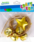 Zabawki kreatywne - Ozdoba Dek Met Dzwonek Gwiaz 5szt Cf Zlot12/144 - miniaturka - grafika 1