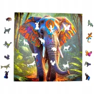 Puzzle - Puzzle Słoń Mruu&Pruu 25 x 25 cm 150 elementów Układanka drewniana - miniaturka - grafika 1