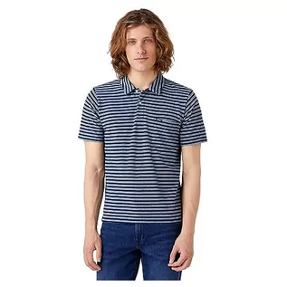 Koszulki męskie - Wrangler Męska koszulka polo, indygo, rozmiar M - grafika 1