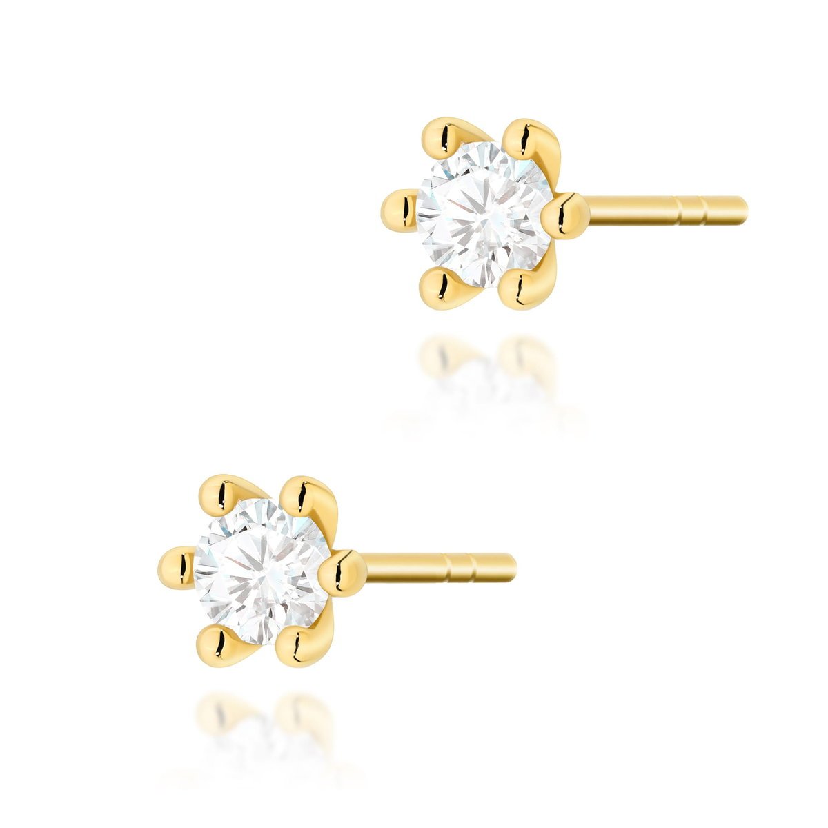 Złote kolczyki K0222 Diament 2 x 0,15ct żółte złoto pr. 585