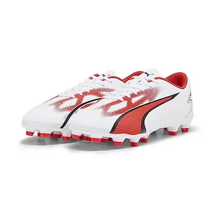 PUMA Męskie buty piłkarskie Ultra Play Fg/Ag, Puma White PUMA Black Fire Orchidea, 41 EU - Piłka nożna - miniaturka - grafika 1