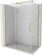 Kabiny prysznicowe - Mexen Velar kabina prysznicowa rozsuwana 160x90 cm, transparent, złota szczotkowana - 871-160-090-01-55 - miniaturka - grafika 1