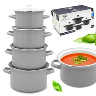 Zestawy garnków i patelni - Komplet ZESTAW GARNKÓW emaliowanych 8 el. pokrywa tradycyjne GARNEK EMALIA - miniaturka - grafika 1