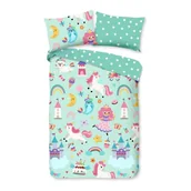 Pościel dla dzieci - Miętowa bawełniana pościel dziecięca do łóżeczka 100x135 cm Fantastic – Good Morning - miniaturka - grafika 1