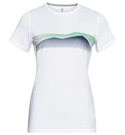 Koszulki i topy damskie - Odlo Damska koszulka KUMANO z nadrukiem sezonowym, z okrągłym dekoltem, biała, XS - miniaturka - grafika 1
