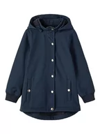 Kurtki i płaszcze dla dziewczynek - NAME IT Dziewczęca kurtka softshell długa, Dark Sapphire, 140 cm - miniaturka - grafika 1