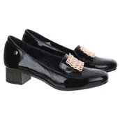 Mokasyny damskie - Mokasyny damskie na obcasie Maciejka 06263-01/00-1 CZARNY 38 - miniaturka - grafika 1
