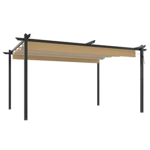 Altana ogrodowa ze zwijanym dachem, 4x3 m, kolor taupe - Pawilony ogrodowe - miniaturka - grafika 3