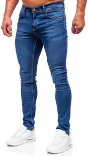 Granatowe spodnie jeansowe męskie regular fit Denley 6767R - Spodnie męskie - miniaturka - grafika 1