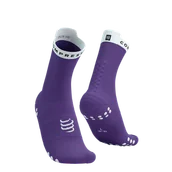 Skarpetki sportowe męskie - COMPRESSPORT Skarpetki do biegania wysokie ProRacing Socks V4 lilac/white - miniaturka - grafika 1