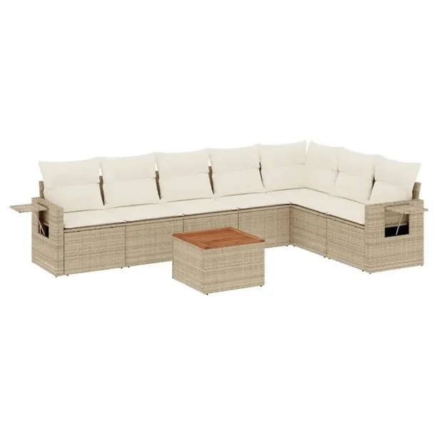 Zestaw wypoczynkowy ogrodowy beżowy rattan PE, wymiary: 62x62x69 cm, 55x62