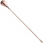 Pozostałe akcesoria barmańskie - Łyżka barmańska do drinków koktajli długa 385 x 35 mm - miedziana - miniaturka - grafika 1