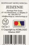 Gry karciane - Komlogo Komlogo, karty logopedyczne, Rozwijamy mowę i myślenie dziecka, Jedzenie - miniaturka - grafika 1