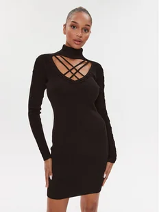 Guess Sukienka dzianinowa W3BK0W Z2YJ2 Czarny Slim Fit - Sukienki - miniaturka - grafika 1