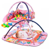 Maty edukacyjne - MalPlay, Różowa Mata Edukacyjna- Kojec Dla Dzieci z 30 Piłeczkami - miniaturka - grafika 1