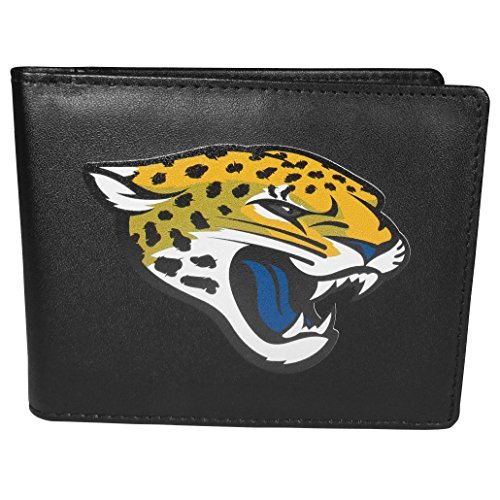 Siskiyou Sports NFL męski Jacksonville Jaguars podwójnie składany portfel duże logo jeden rozmiar czarny