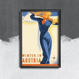 Plakat retro Zima w Austrii - Plakaty Plakat retro Zima w Austrii - Plakaty - miniaturka - grafika 1