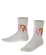 Skarpetki damskie - FALKE Uniseks - dzieci Skarpety Horse K SO Zrównoważona Bawełna z wzorem 1 Para, Szary (Light Grey 3400), 19-22 (1-2 lata) - miniaturka - grafika 1